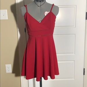 Red mini dress